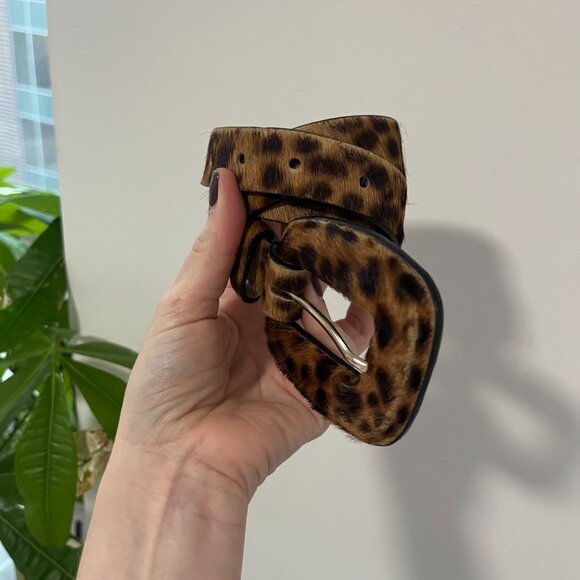 Veronica Beard Leather Animal Print Belt Size XL - Picture 2 of 4